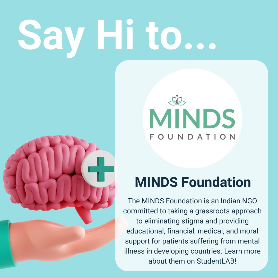Sahra_Josephine's tweet image. Join @mindsfoundation in promoting global mental well-being! 📷📷

They provide #education and #resources to over 300k people in 300+ communities, including 70k schoolchildren and 10k teachers.

MINDS Foundation has partnered with #StudentLAB to offer free mental health courses.