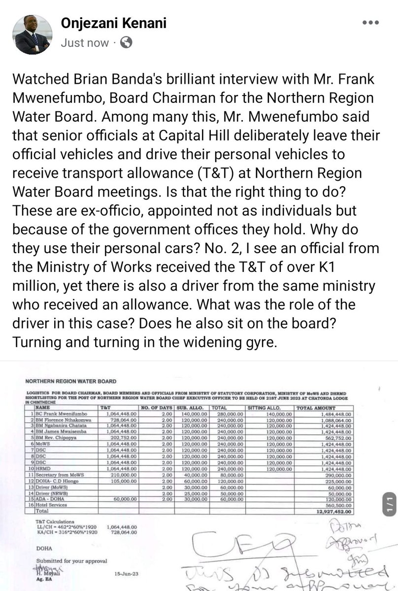 onjezani's tweet photo. On the allowance matter... https://t.co/lbofjr79Q7