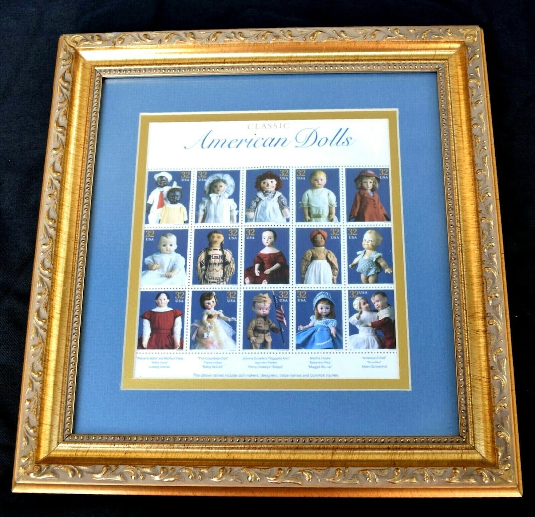 #DollCollectors Framed 32 Cent Stamps of American Dolls etsy.com/listing/116465… United States Postal Service #VintageStamps CG Eclectics #Etsy #AmericanDolls