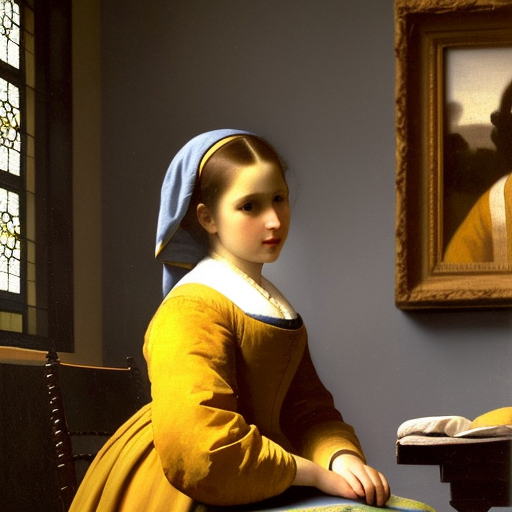 Vermeer AI Museum exhibition 
#vermeer #AI #AIart #AIartwork #johannesvermeer #painting #フェルメール #現代アート #現代美術 #modernart #contemporaryart #modernekunst #investinart #nft #nftart #nftartist #closetovermeer
Girl with blue hood.