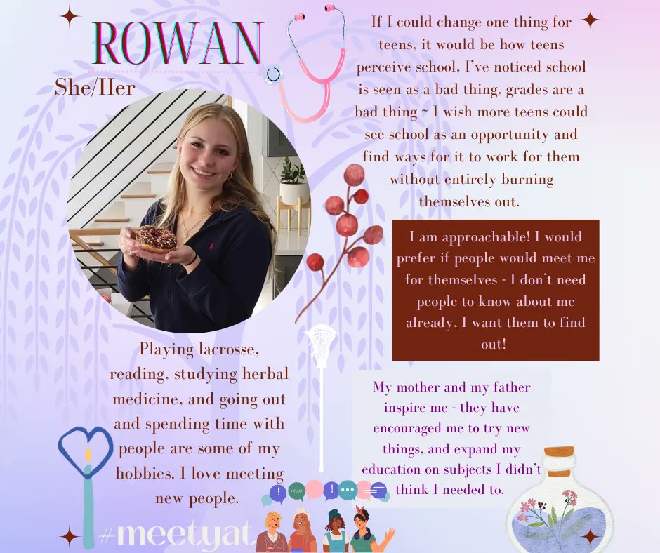 We welcome Rowan to the #YouthActionTeam! Rowan just finished her junior year at New Paltz High School, and is currently in the Ulster BOCES New Visions program for Healthcare. She is motivated and caring, and hopes to further support her community.

#mayagoldfoundation #meetYAT