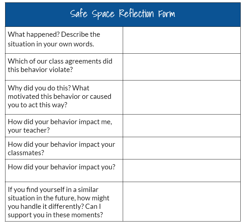 📝 Help your students learn from their missteps by pairing a consequence with a reflective practice. 

Copy &amp; use my FREE #SafeSpace Reflection template for support: bit.ly/46axwd5 

#BlendedLearning #SEL #EDChat #EduTwitter