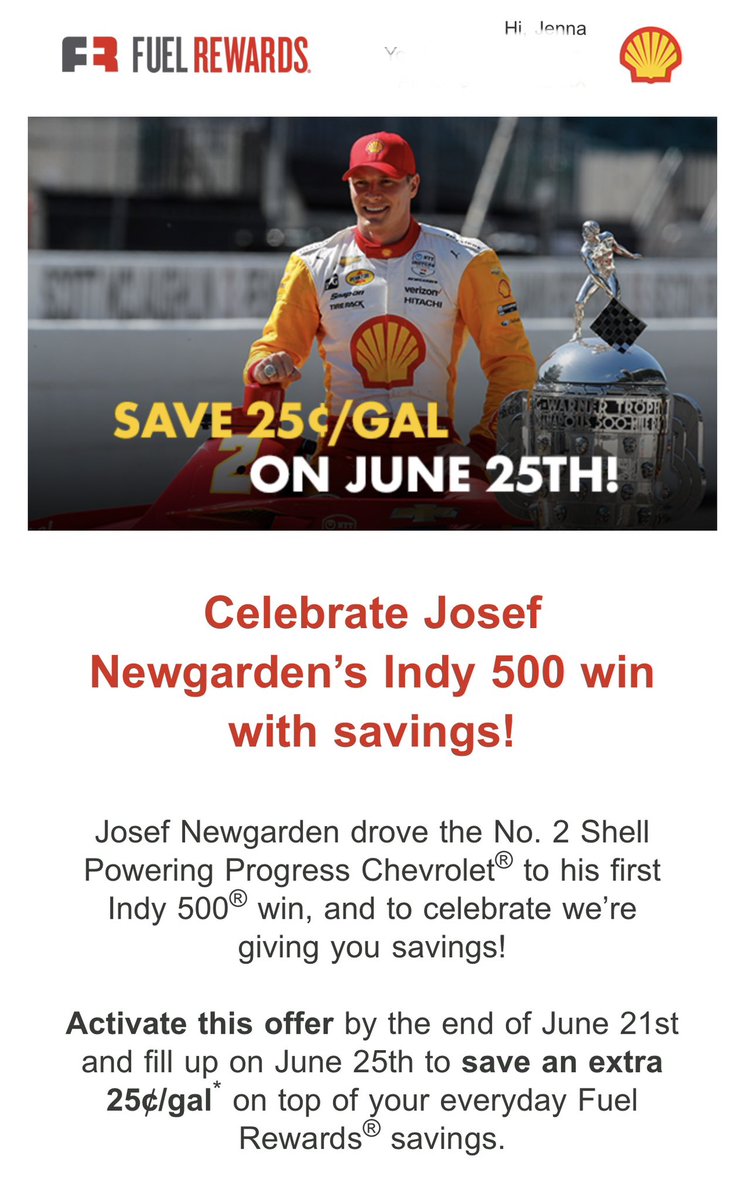 viewthrumylense's tweet image. I would like to thank @josefnewgarden for winning the #indy500 so I could get my @Shell fuel for under $5/gal (after stacking with my regular 5¢ off #californiaproblems 💸💸