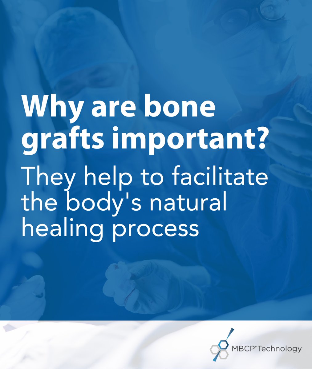 Why are #bonegrafts important?

They can help support bone growth, fill in areas where bone is absent, and avoid the need for a second surgical site to harvest patient's own bone. 

Stay tuned to learn more!