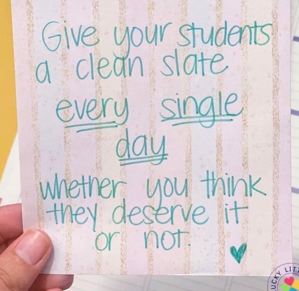 Do it for our students!!!! God gives us a new slate everyday…#hismerciesareneweverymorning