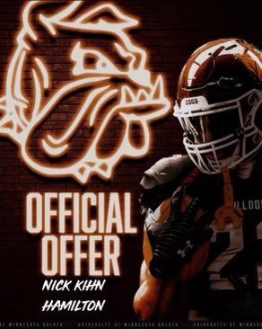 Nick Kihn (@nickkihn87) on Twitter photo #AGTG after an amazing camp and conversation with <a href="/CoachWiese/">Curt Wiese</a> I’m blessed to have received a D2 scholarship offer from the University of Minnesota Duluth <a href="/CoachVogler/">Chase Vogler</a> <a href="/HHSCoachGumm/">🪓 Justin Gumm 🪓</a> <a href="/xxTonyxz/">Tony King👑✊🏽</a> <a href="/TMindst/">THEMindst</a> <a href="/CoachLukeOlson/">Coach Luke Olson</a> <a href="/MJ_NFLDraft/">Mark Johnson</a> #AGTG after an amazing camp and conversation with <a href="/CoachWiese/">Curt Wiese</a> I’m blessed to have received a D2 scholarship offer from the University of Minnesota Duluth <a href="/CoachVogler/">Chase Vogler</a> <a href="/HHSCoachGumm/">🪓 Justin Gumm 🪓</a> <a href="/xxTonyxz/">Tony King👑✊🏽</a> <a href="/TMindst/">THEMindst</a> <a href="/CoachLukeOlson/">Coach Luke Olson</a> <a href="/MJ_NFLDraft/">Mark Johnson</a>