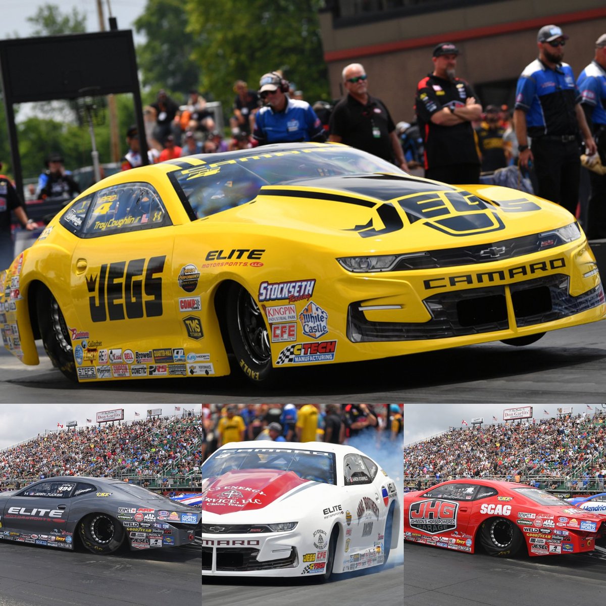 Rolling into rd2 of #prostock with four #TeamElite cars at the @NHRA #NorwalkNats.