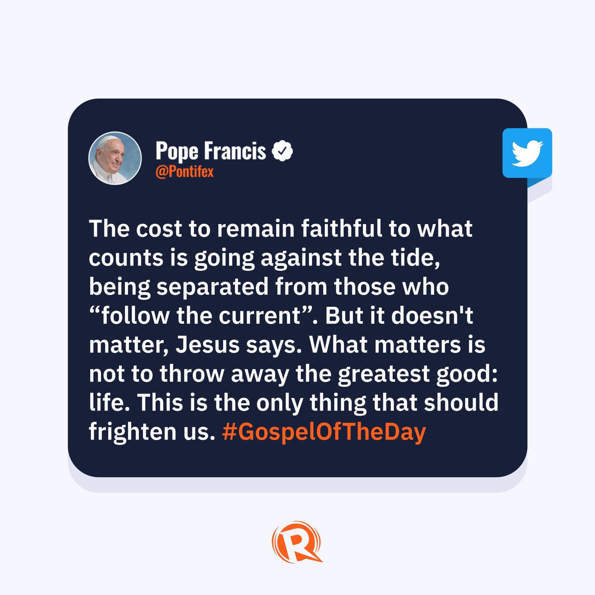 Rappler on Twitter "Here is Pope Francis' tweet about today's Gospel
