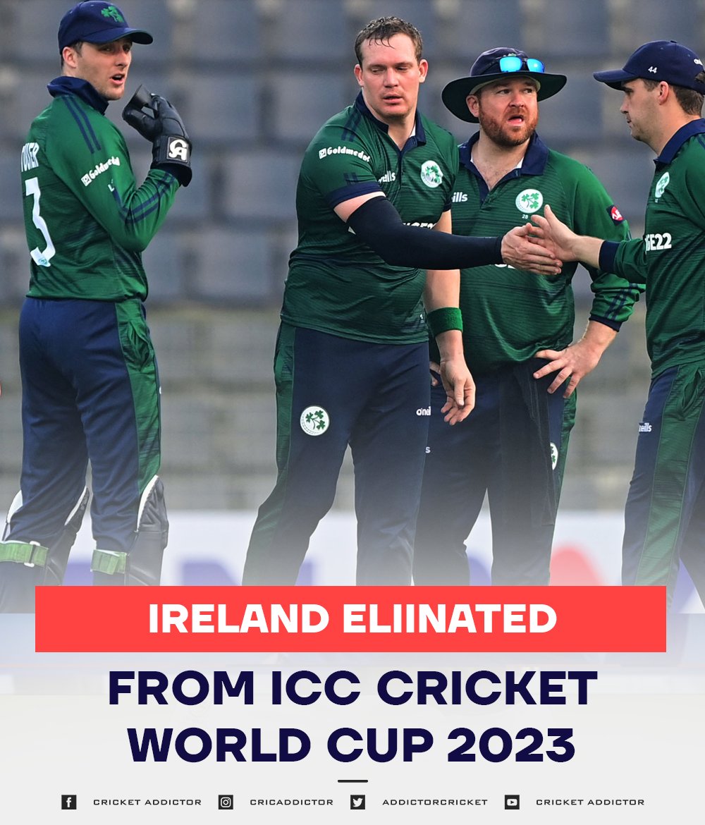 Ireland has officially been knocked out of the ICC Cricket World Cup Qualifiers 2023💔

#cricket #WorldcupQualifiers2023 #icc
