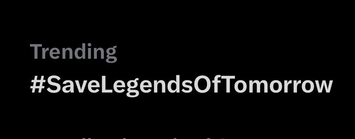 Trending because “Legends never die”. #SaveLegendsOfTomorrow