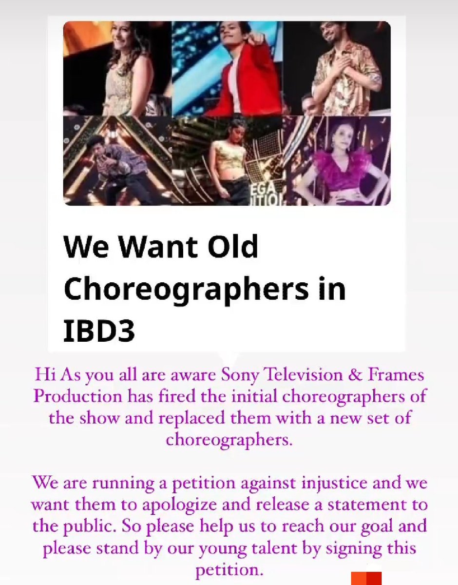 vaishali_sri_24's tweet photo. JUSTICE FOR THE CHOREOGRAPHERS

चलिए, हम उन लोगों के समर्थन में खड़े हों जिन्होंने अपने लिए खड़े होने का फैसला किया है।

#BOYCOTTIBD3

@SonyTV
@Frames_Prod
@tranjeet
@indiatvnews 
@SonuSood 
@Republic_Bharat https://t.co/rgwQM9AvmA