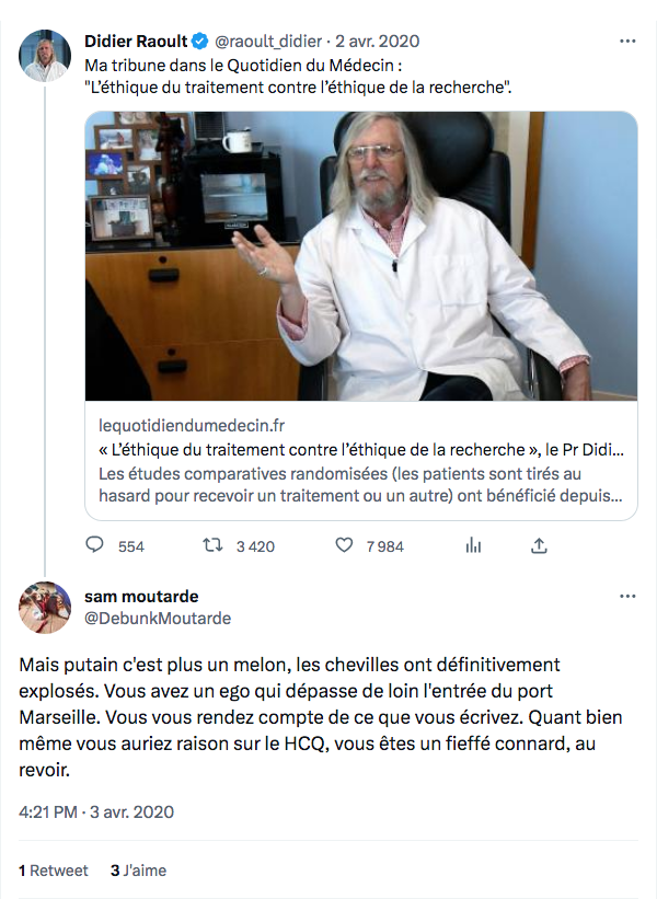 Alpha_Arta's tweet image. On va remettre l&apos;église au centre du village pour le Moutarde qui ne peut s’empêcher de faire le malin avec les délires de Wlad et Stalec. 

Le Doxxing/Insultes/Harcèlement en bande organisée, c&apos;est l&apos;IHU &amp;amp; co. qui en sont les victimes. 
#WebArchive😘😘😘

francesoir.fr/societe-faits-…