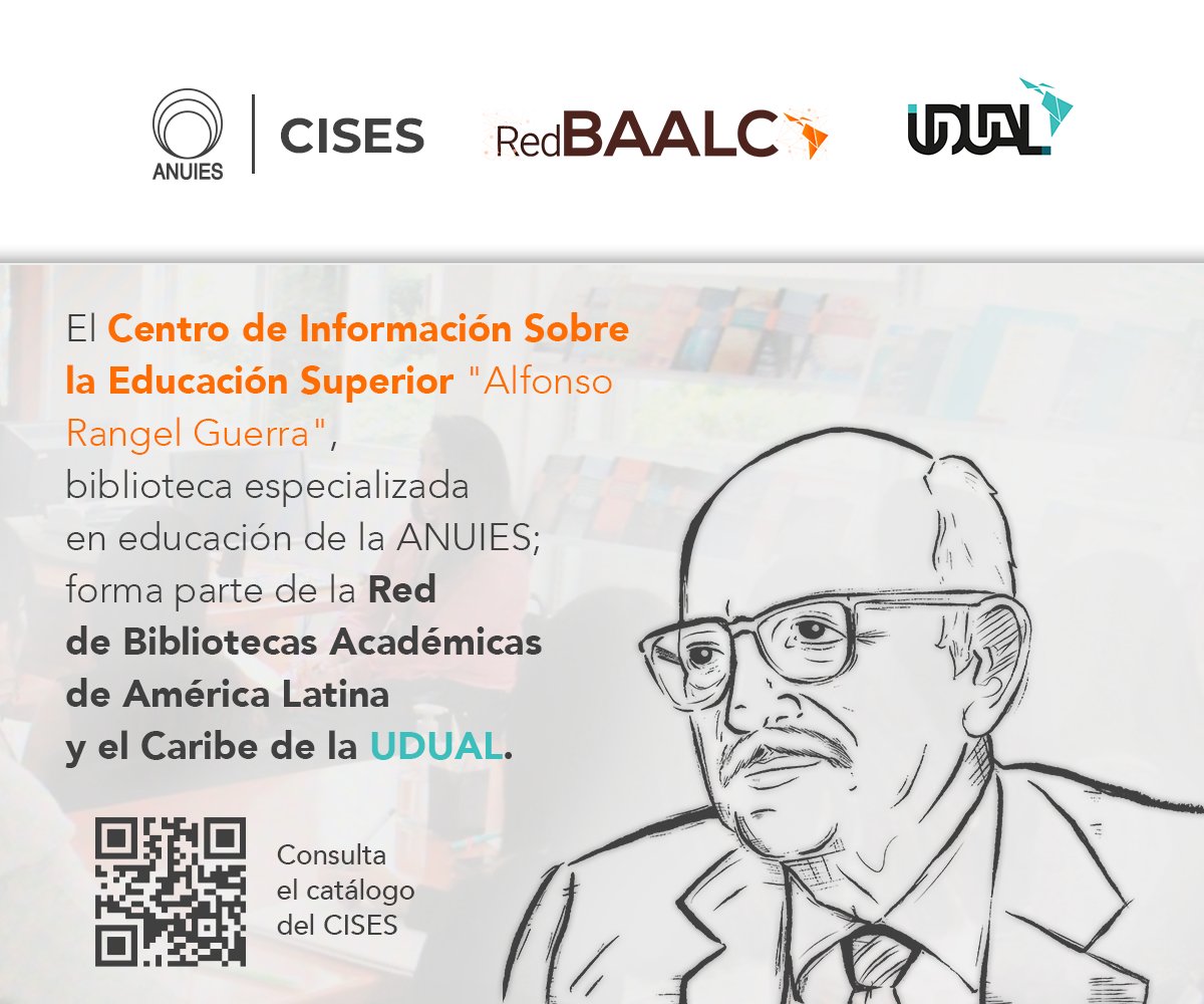 ANUIES's tweet photo. El Centro de Información Sobre la Educación Superior de la #ANUIES ya forma parte de la 𝗿𝗲𝗱 de Bibliotecas Académicas de América Latina y el Caribe de #UDUAL.
Visita el catálogo de #RedBAALC ➡️ https://t.co/aiSKDTg9jx https://t.co/hzWW6KoPof