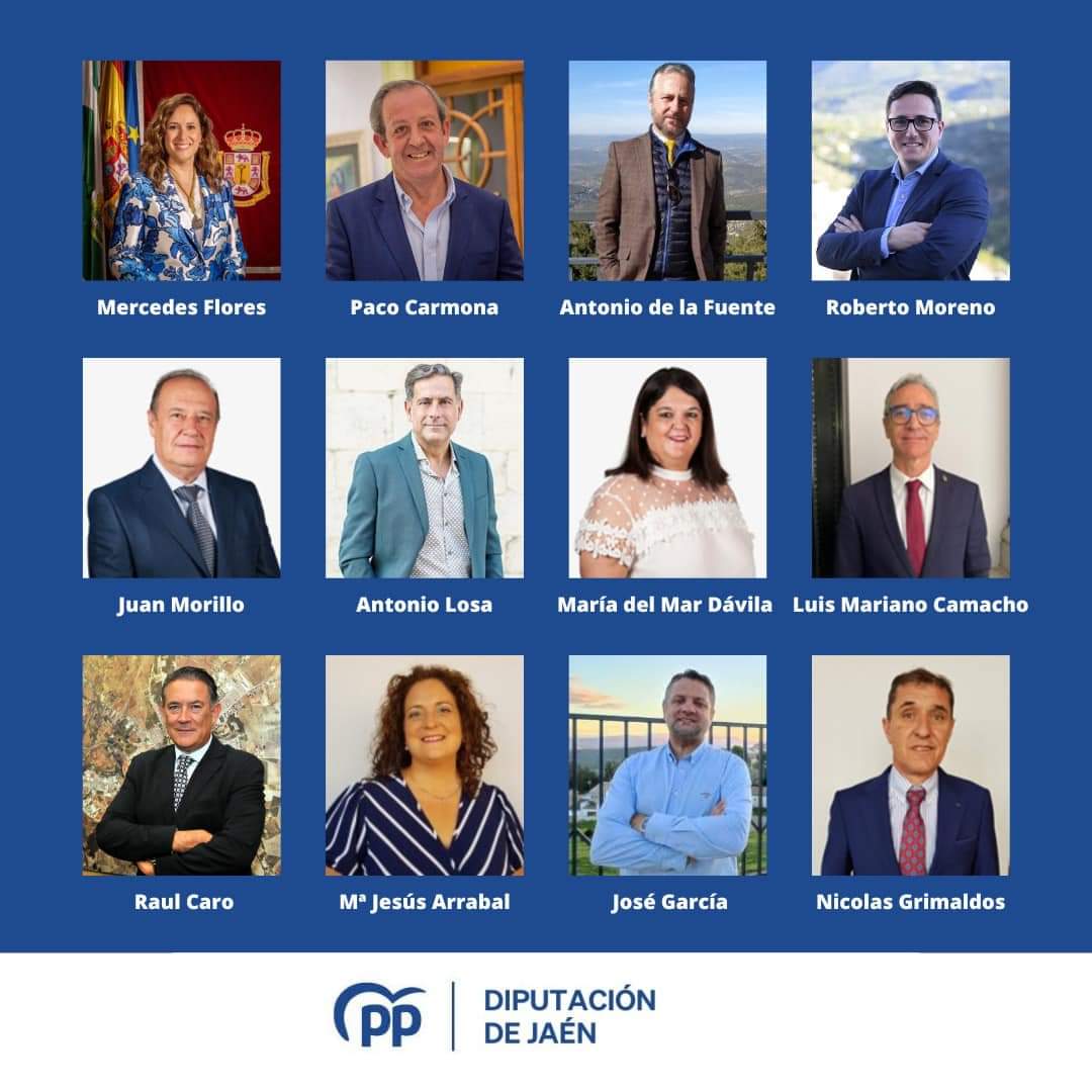 Esta será la composición del <a href="/PPDipuJaen/">Grupo PP Diputación de Jaén</a> en la Diputación de Jaén, señalando que nuestro Portavoz local, <a href="/BonosoSanchez/">Bonoso Sánchez</a>, entrará a formar parte como Diputado provincial en la segunda parte de la Legislatura