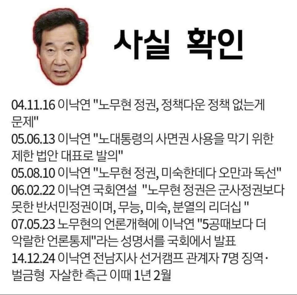 다시봐도 소름끼치는 이낙엿
현 설훈역할을 약 20년 전에 수행한 내부총질러.
노무현 대통령님이 얼마나 괴로우셨을까...