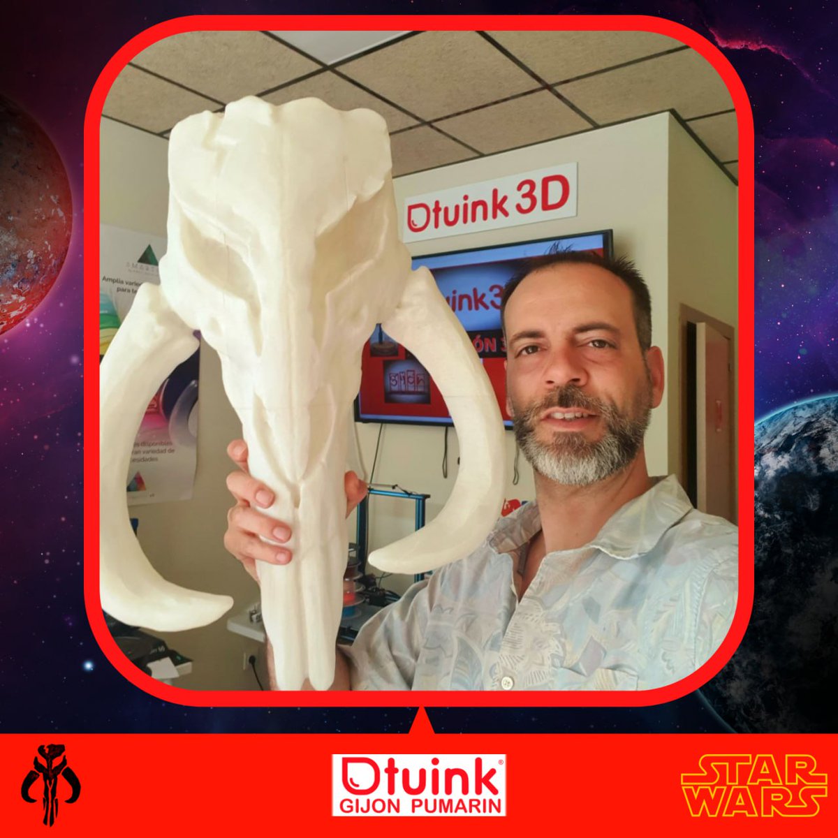GijonTuink's tweet photo. 📣 Vamos con el #GreatestPrint de la semana ➡️ #Mythosaurio #Skull XXL, impreso en #3D por @AsturMaker con #Filamento3D🔝 blanco perla de @smartmaterials3 👌😊
#Tuink3D #Impresión3D #Impresora3D #ArtilleryX2🔥 #StarWars #Mandaloriano #AsturMaker #SizeMatters #Smartfil #PLA https://t.co/3KApW7nrrK