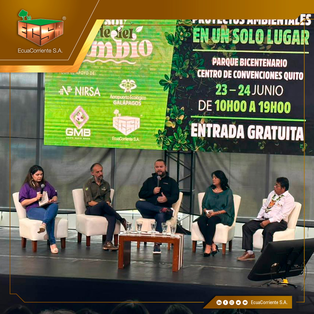 EcuaCorrienteSA's tweet photo. La sostenibilidad y la industria minera fue el tema que abordó la ingeniera Vilma Pazmiño, Gerente de Gestión Ambiental de ECSA, en el conversatorio  desarrollado en el marco del evento: "Pacto Nacional por la Sostenibilidad, un cambio positivo para nuestro planeta". 👷🏻‍♀️👷🏻 https://t.co/LzMuRrBjdR