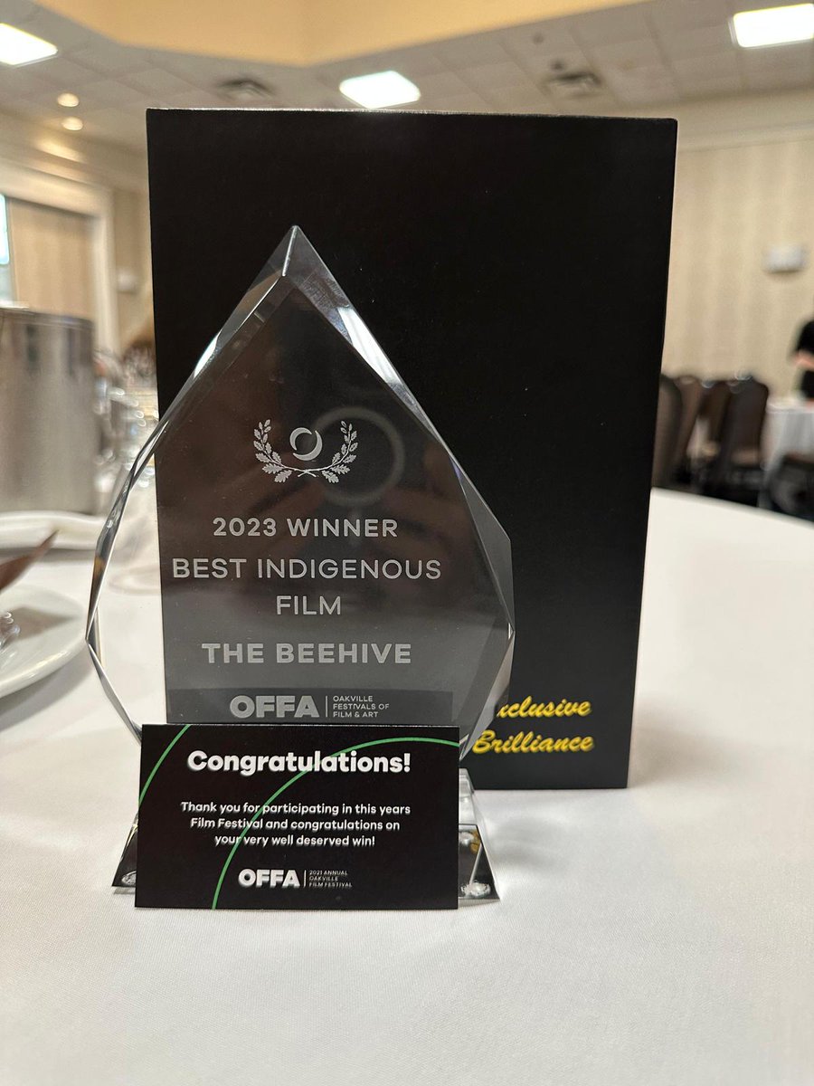 Best Indigenous Film! Thank you <a href="/theOFFA/">OFFA</a>! 😊❤️🍾🌟🐝🎬