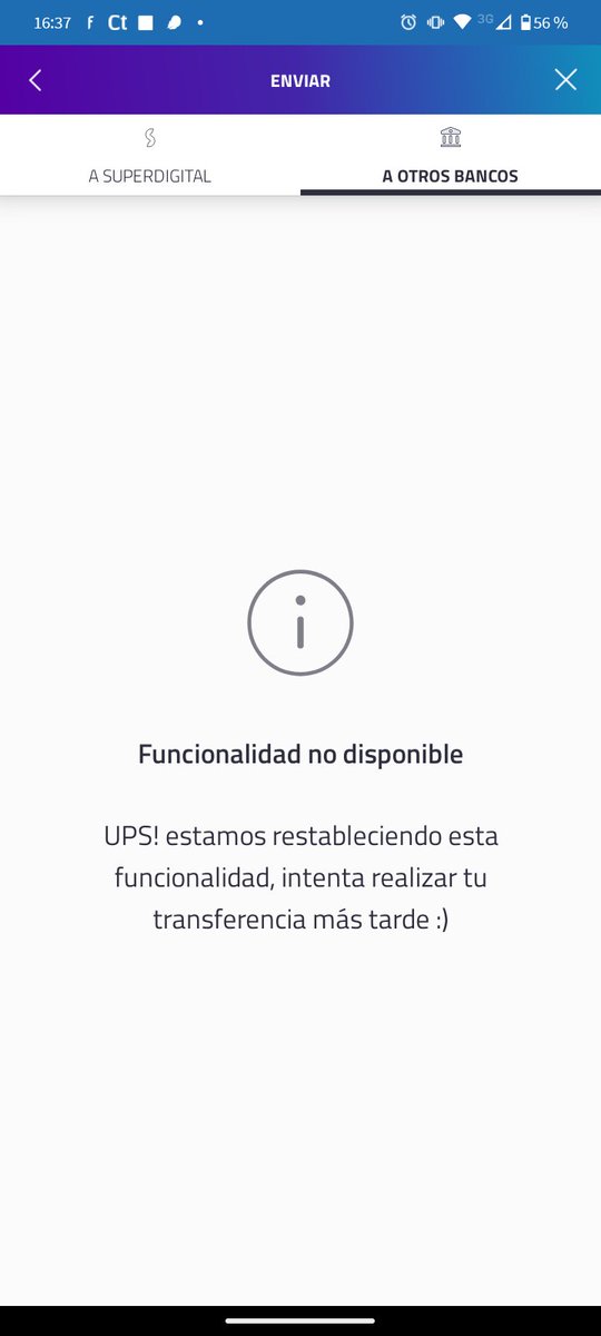 Jessenia_gl's tweet photo. @SuperdigitalCL llevo todo el día intentando transferir a otro banco y la app no me deja. https://t.co/CNNGdIRefc