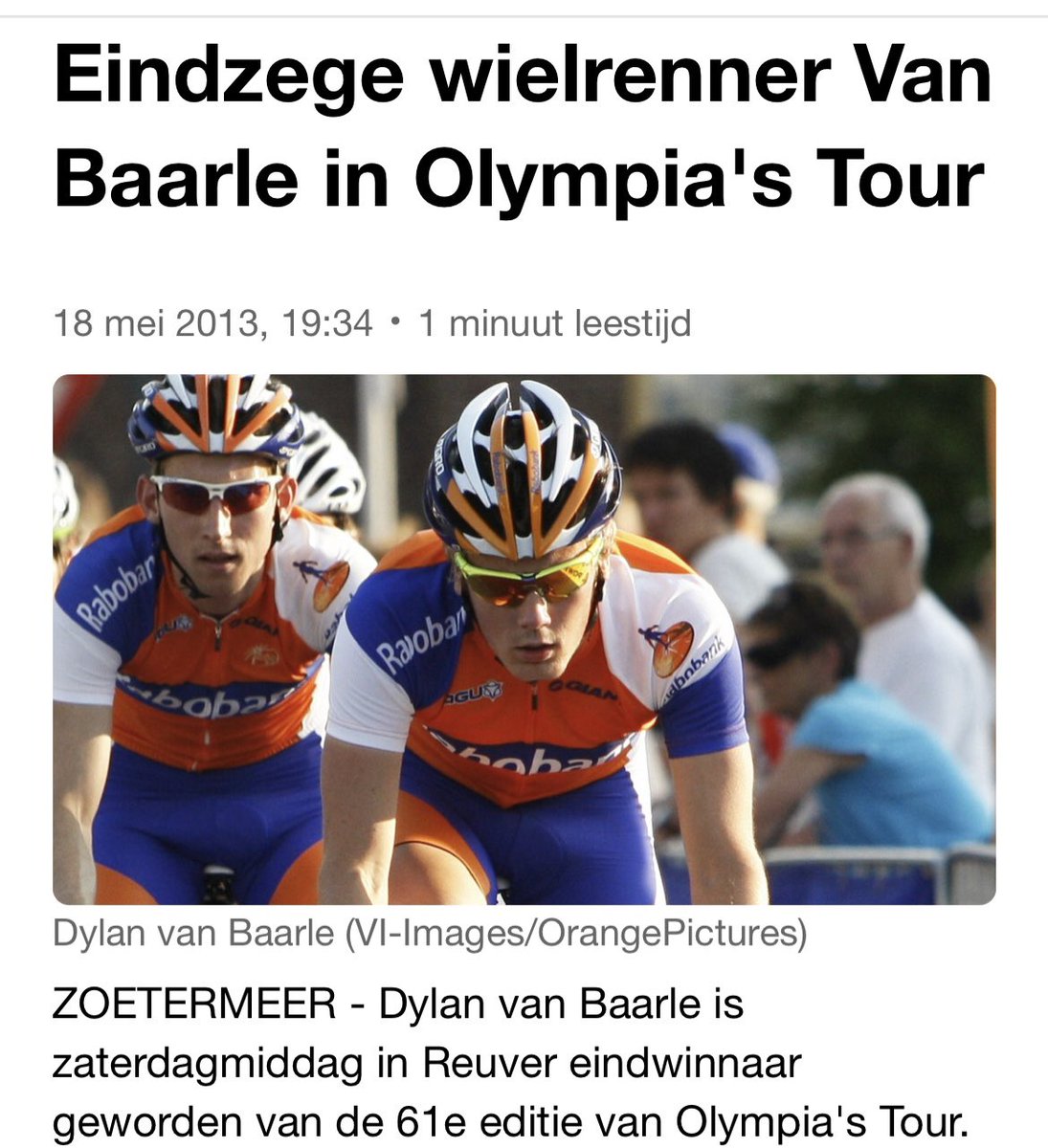 @LimburgCycling @MilanvanWersch @KooijOlav @DylanvanBaarle @mathieuvdpoel @KNWU Dylan van Aarle in 2013 winnaar @OlympiasTour in @Gemeente_Beesel