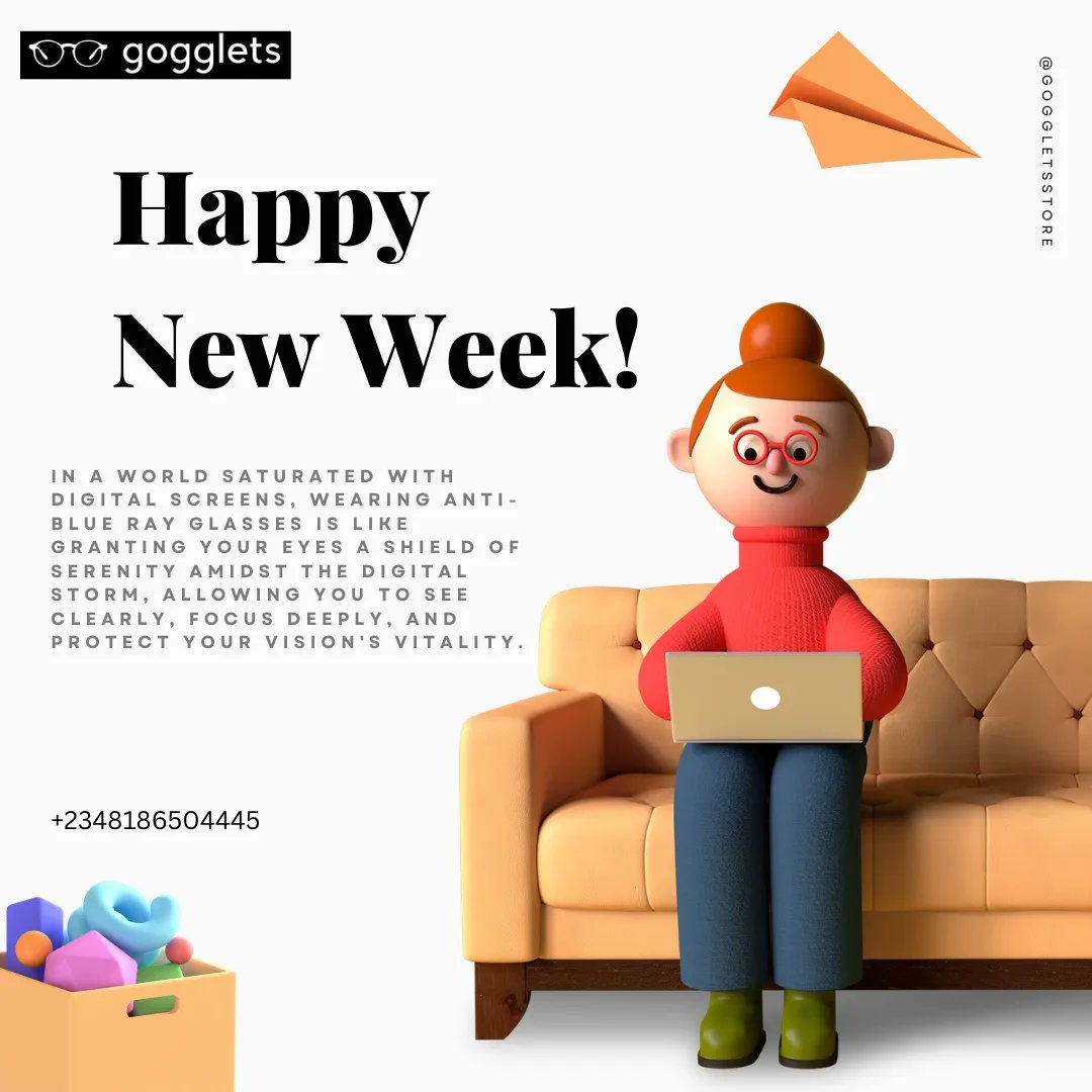 Gogglets1's tweet photo. Happy New Week, everyone! As we embark on this fresh journey, let's not forget to prioritize our well-being, starting with our precious eyes.

 In this digital age where screens surround us, it's crucial to be intentional about protecting our vision. 

https://t.co/lDtrm4EJEj https://t.co/mvt0V7JEuT