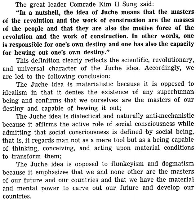 Gonzaloists: “Juche is an idealistic philosophy.”

Eleazar Ramos Loarte, General Secretary of the “Centre for the Study of the Works of Marshal Kim Il Sung” in Peru: