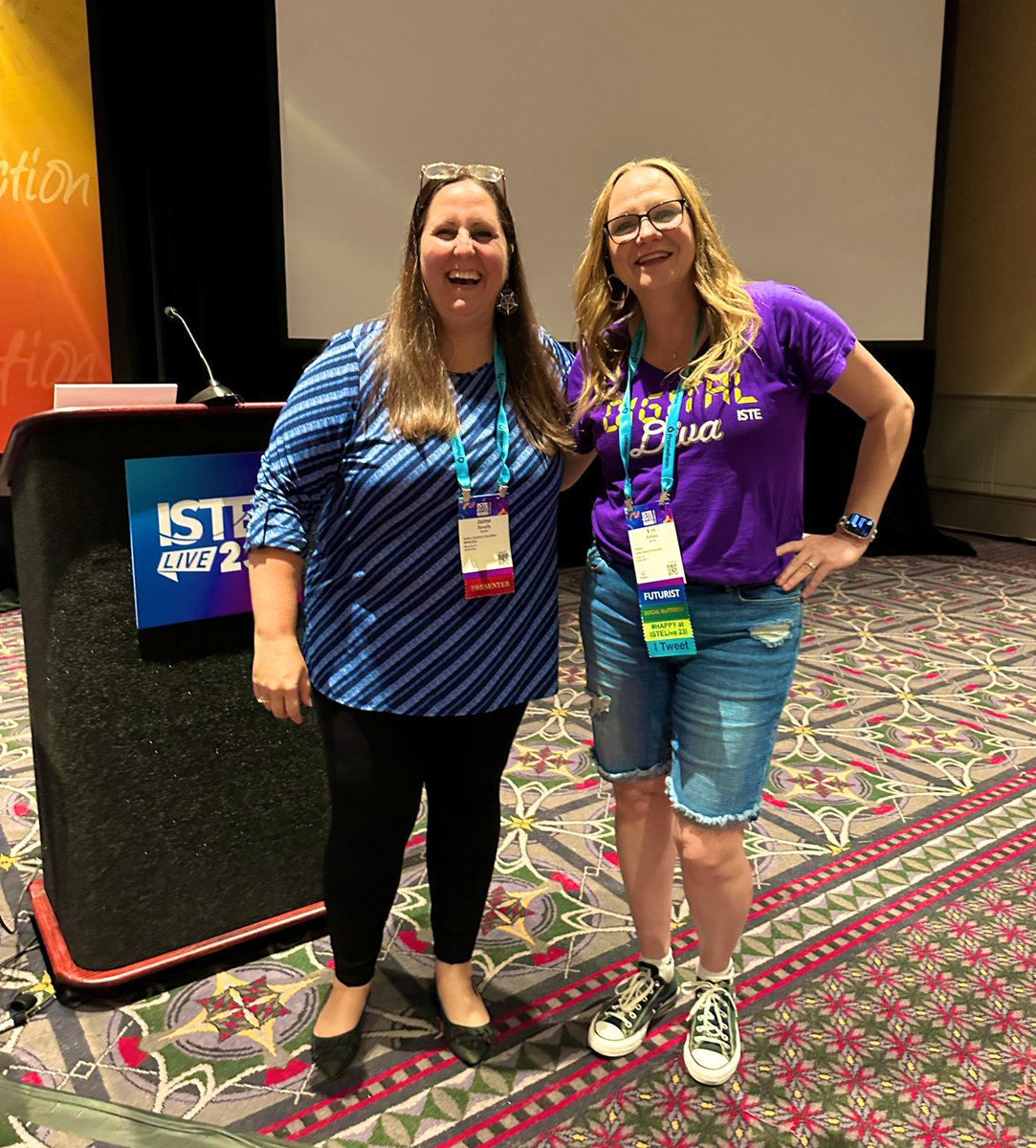 Day 1 of @ISTE and already I got to meet 3 of my favorite people. @JaimeDonally @MrMerrillsClass @FriendsinFourth Thank you for being so nice and teaching me so much. #ISTE23 @LPSTech_