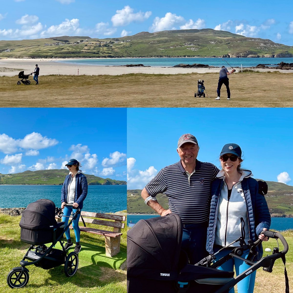 andrewhallortho's tweet photo. Áine’s first golf round 👶⛳️ 
Surprised she made it as long as 2 months…
With her mum and Jojo (3 generations)

#dunfanaghy #golf #donegal #donegalgolf #wildaltlanticwa https://t.co/pCP6lm681A