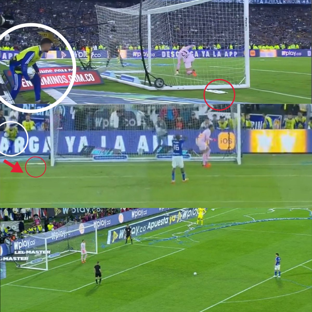 Folclor puro en los penales de ayer entre Millonarios y Nacional. 

El banco de Millos se da cuenta que Kevin Mier, portero de Nacional, tiene una toalla con información sobre dónde disparan los pateadores rivales.

Le dicen a un recogepelotas que vaya y se la quite y él cumple