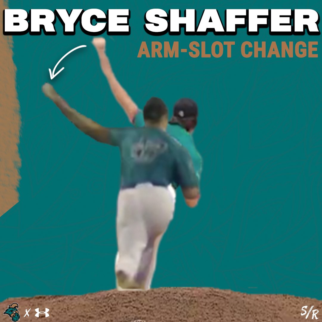 ChantsPlayerDev's tweet photo. @BrysonShaffer7 has been on 🔥 since the start of the conference tournament. In over 13 innings since then including his start for @WarehamGatemen he’s posted a 2.70 ERA with a .163 AVG and .286 SLG against, he’s also raised his strike% by 6% in that time. https://t.co/cavYRv1PLS