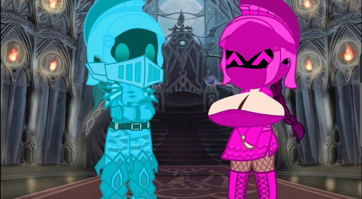 Meet lady pink and Sir Cyan, this time I wanted to add a male guard