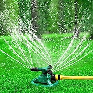 GOLDFLOWER Garden Sprinkler  Adjustable 360 Degree Rotation Lawn Sprinkler  Large Area Coverage  Multipurpose Yard Sprinklers for Plant Irrigation and Kids Playing amzn.to/3pp7kLp