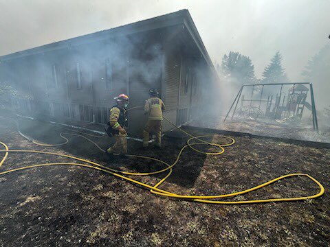 GigHarborPolice's tweet photo. Update: No structures damaged as first reported. Good work by @GigHarborFire who is still on scene managing brush fire. https://t.co/2lO57Crs2R