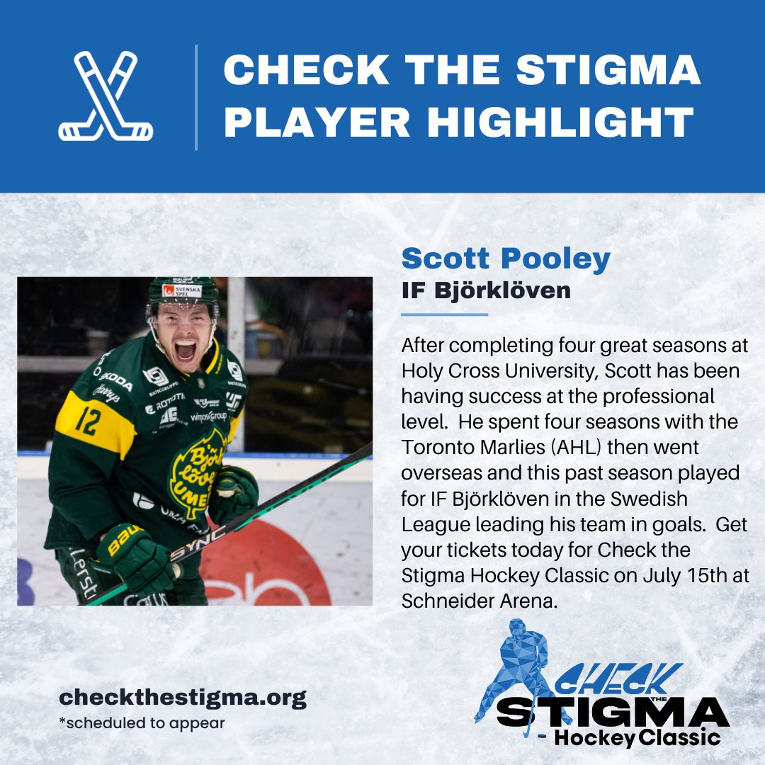 checkthestigma's tweet photo. Scott Pooley, we are so excited to have you #CheckTheStigma with us!
#mentalhealth #mentalhealthawareness #hockey #icehockey https://t.co/FYME4p2PM1