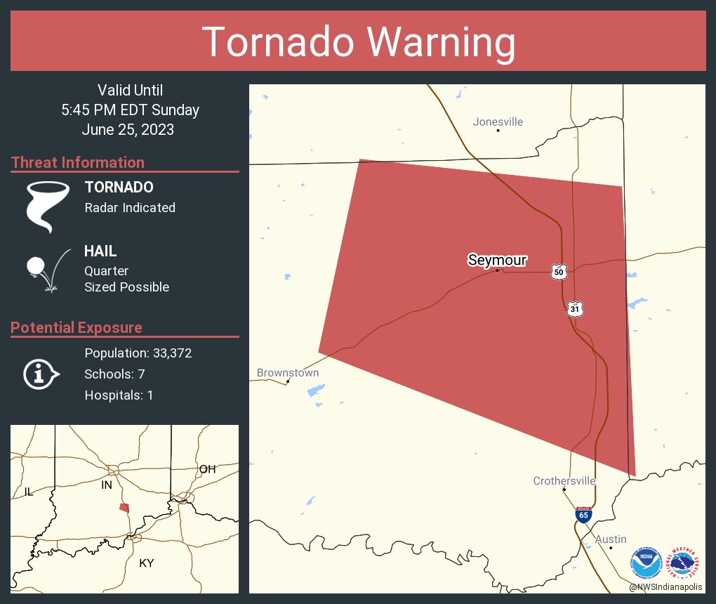 Nws indianapolis on twitter tornado warning continues for seymour in
