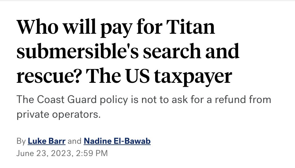 PushDemsLeft's tweet photo. If we need an ambulance we get sent a massive bill thanks to the predatory healthcare system Biden's fighting to preserve.

When Biden's military pretends to search for billionaires who chose to get into a shoddy sub that the navy knew imploded days before, we pay for that, too. https://t.co/8prSLVIvBz