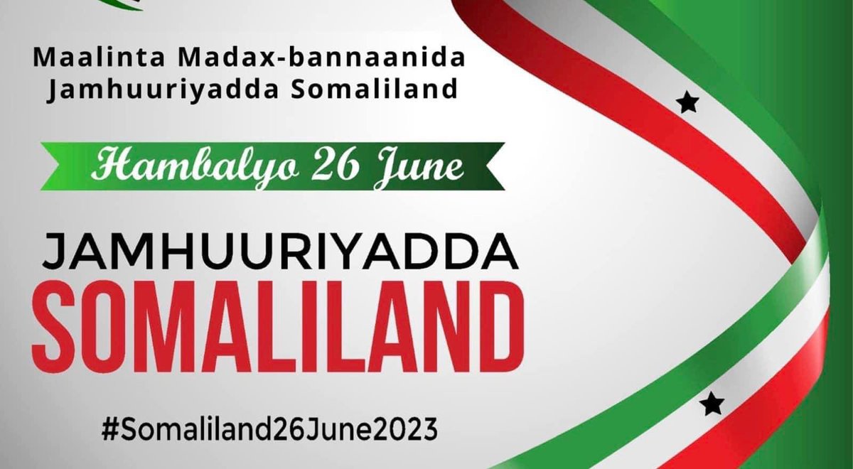 Mfarah_j's tweet photo. Today, I solemnly recall the historic moment on June 26, 1960, when the independent Somali flag was triumphantly raised on Somali soil." On this momentous day, I express my sincere congratulations to Somaliland's resilient people. #SomalilandPride #IndependenceDay" https://t.co/vkW8hqrFuC