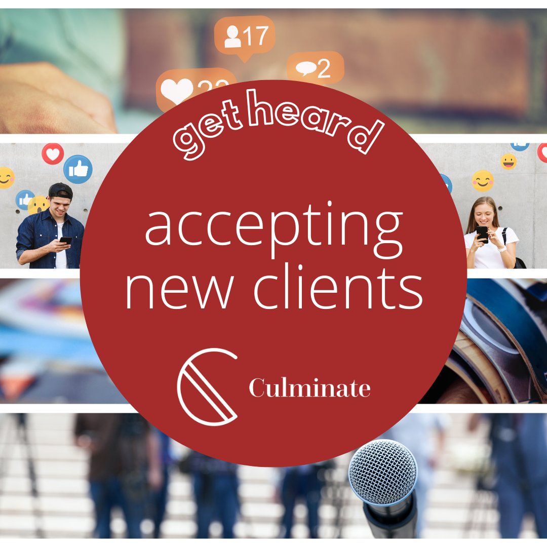 I have availability starting for a new client to join the Culminate Gang! It's a bit like West Side Story but more dancing &amp; less singing. If you are looking for marketing &amp; PR support for your small business let's have a chat #smesupporthour #prrequest #SmallBusiness