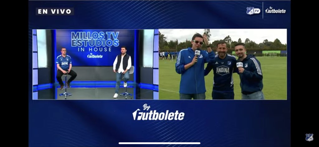 SCarreno10's tweet photo. Un semestre trabajando en la OTT de Millonarios FC. Comenzamos con Noche Embajadora y finalizamos con la Estrella 16. 

Un orgullo poder ser parte de este proceso de la mano de @tv_mfc @futbolete .

#Millonar16s https://t.co/0BSOZFniwE