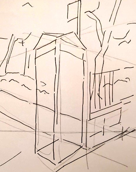 #1日1模写 Ⅲ　181/365
今日は手足と電話ボックスてした✨
背景のパースを、パッと取るの難しい💦
でも頑張るぞ〜🎉 https://t.co/gH4rUYtBRl