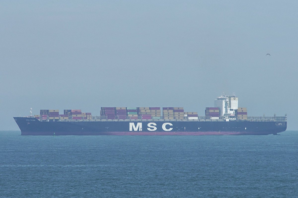 The MSC ROMA, IMO:9304447 en route to Norfolk, Virginia, flying the flag of Liberia 🇱🇷. #ShipsInPics #ContainerShip #MSCRoma