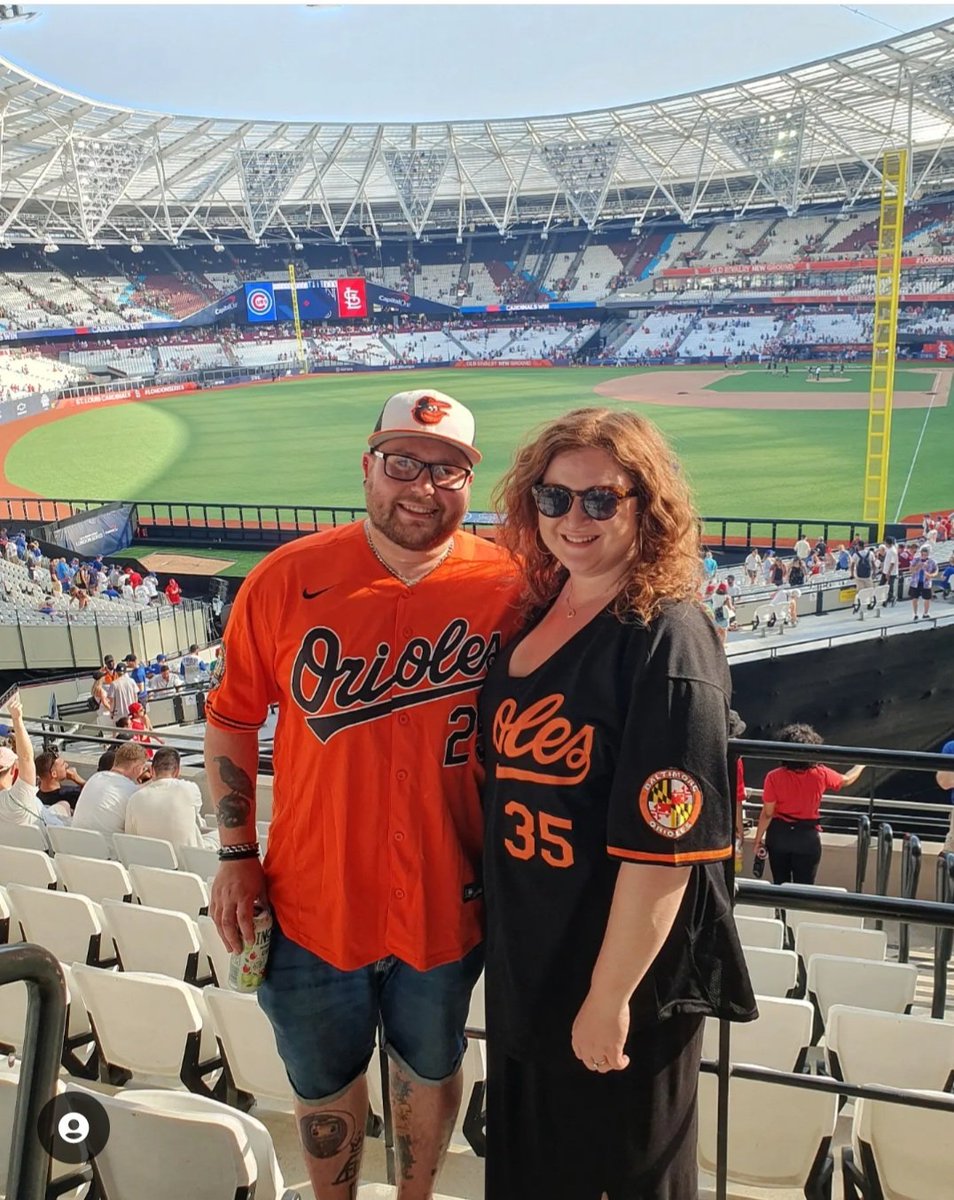 Me and Mrs P rocking our @Orioles jerseys and representing Birdland at the @MLB London Series game between the Cardinals and Cubs at London Stadium.

LET'S GO O'S!!!

#MLB #MLBLondonSeries #Birdland
