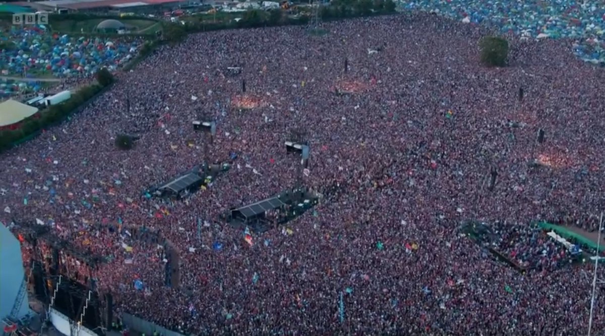I can’t tell you how iconic Elton John headlining Glastonbury at 76 years old is

Look at that crowd