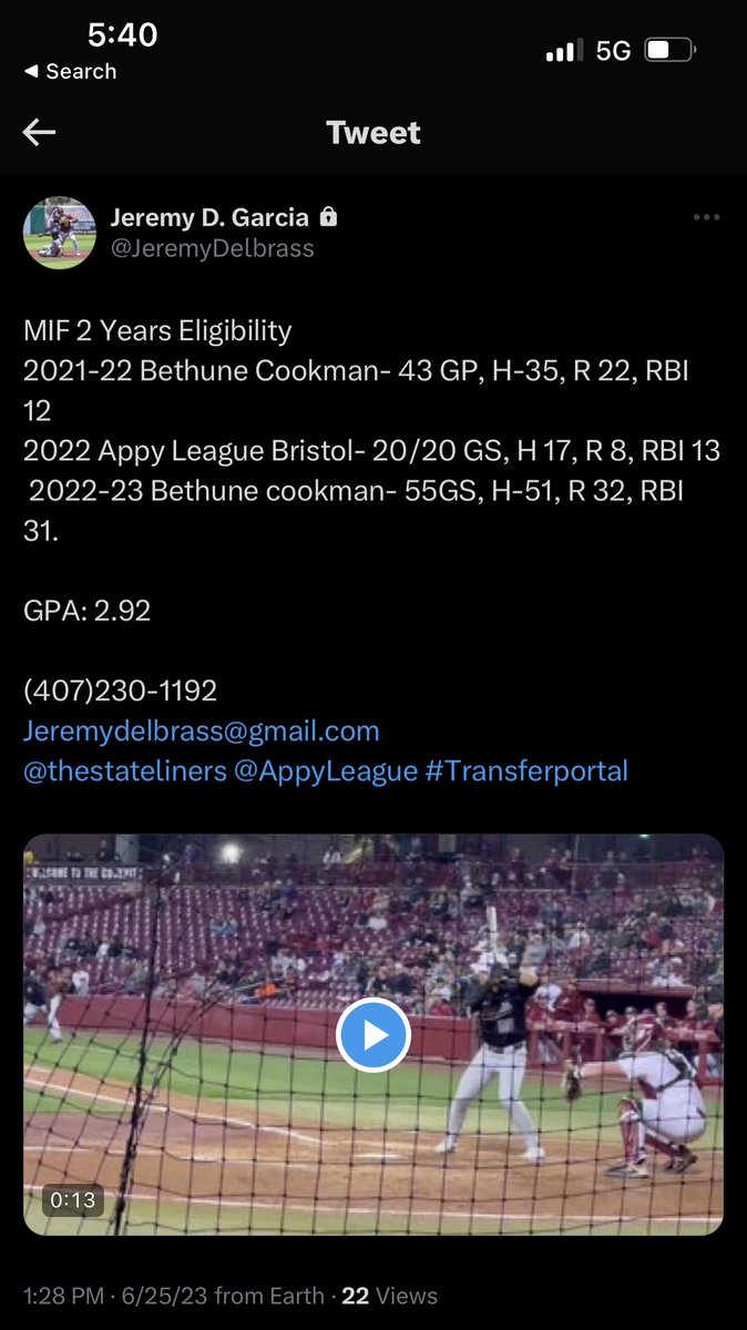 DelBrassBSB's tweet photo. This would be a huge steal for any program who wants to compete and win. Hardest worker I know, better yet one of the best teammates i’ve ever had. @JeremyDelbrass https://t.co/rw0GkHXxLd