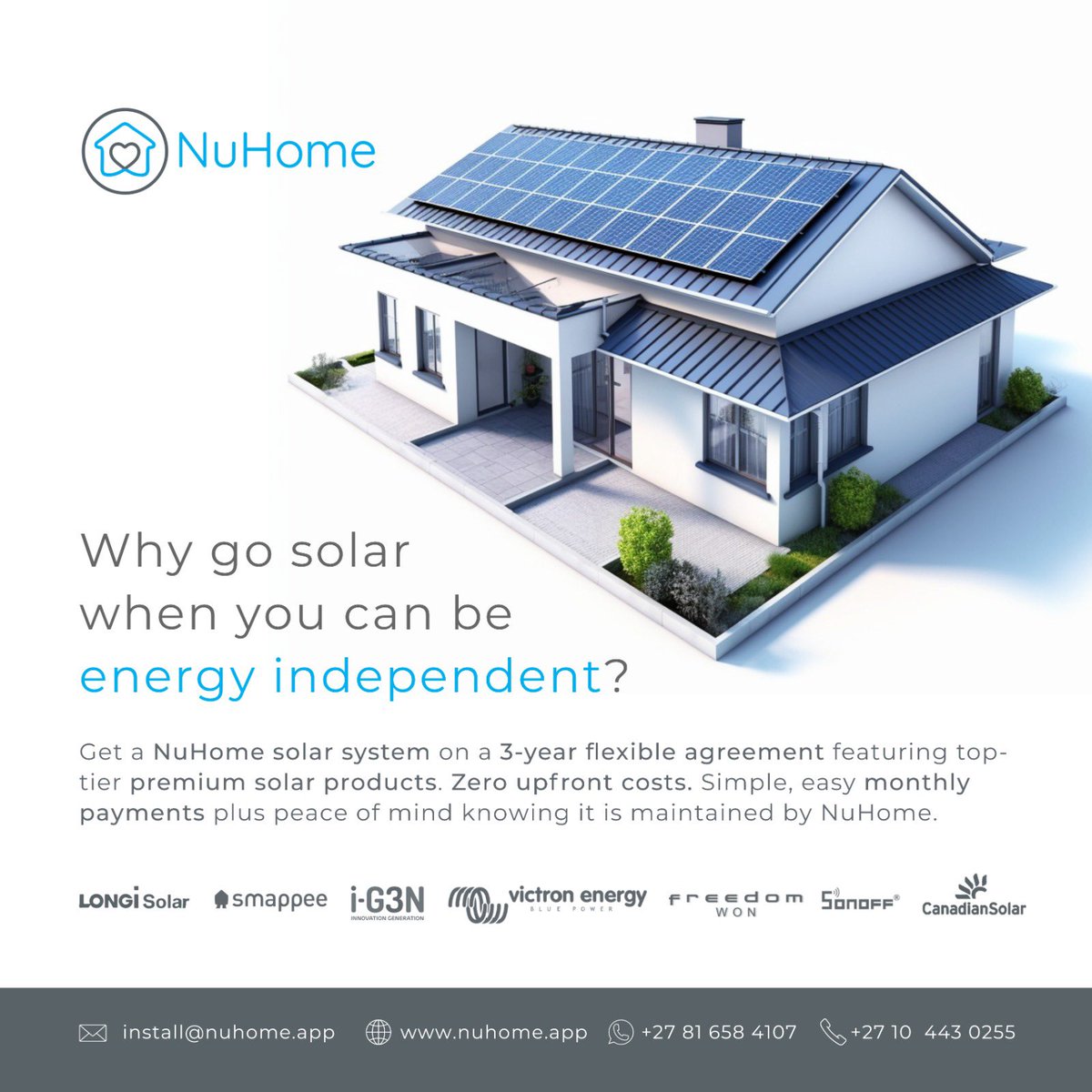 Get #energyindependence from @nuhomesa 

#PowerAlert2 #PowerAlert1 #PowerAlert3 #loadshedding #poweralert #energy #solar #residential