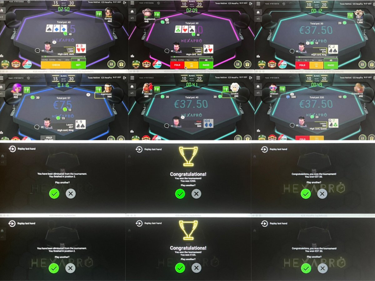 dklappin's tweet photo. A little #HEXAPRO warm-up on @UnibetPoker to kick off the Sunday Grind! https://t.co/1IrzyUZmEP