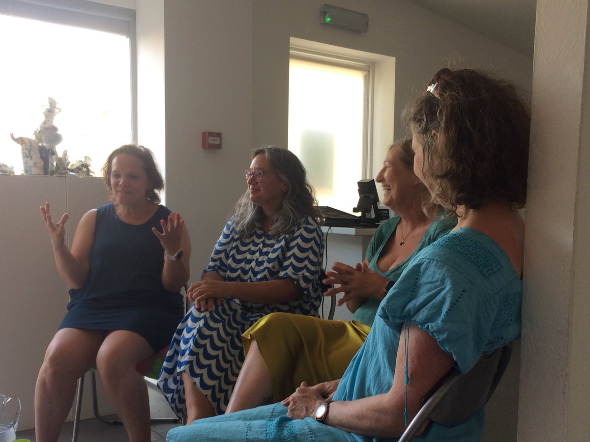 MFitzoliver's tweet photo. @MadeinStokeonT diaspora💫😃 Three artists brought together by @BCBfestival and sharing evolution of their practice🙌 Looking forward to meeting up again at #BCB23 if not before 💫 https://t.co/R7FaiK6WKI