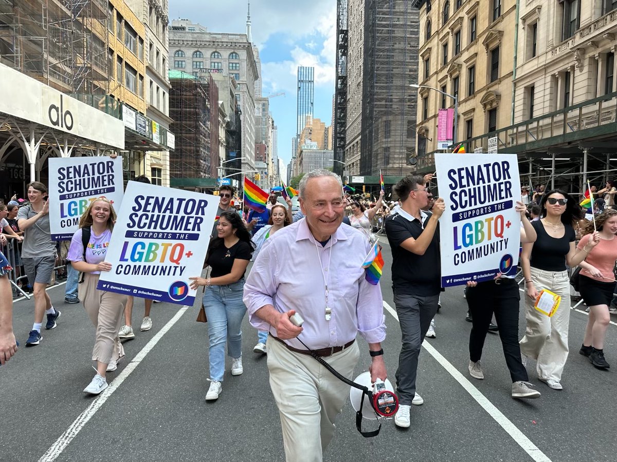 I am so proud to march in #NYCPride today!

This is the first #NYCPride March since we passed the Respect for Marriage Act into law.

And we’re going to keep fighting for equality for LGBTQ+ Americans across this country.

LGBTQ+ rights are human rights.