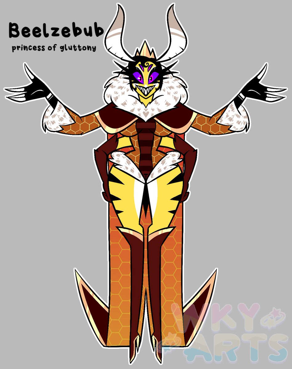 Wkydarts's tweet photo. we also have the queen of gluttony Beelzebub
she was a seraph-cherubim angel who fought alongside lucider and his father, she is satan's sister
#hellawaycomic #beelzebubGluttony
#Hellawaybeelzebub https://t.co/90VcqYNsBy