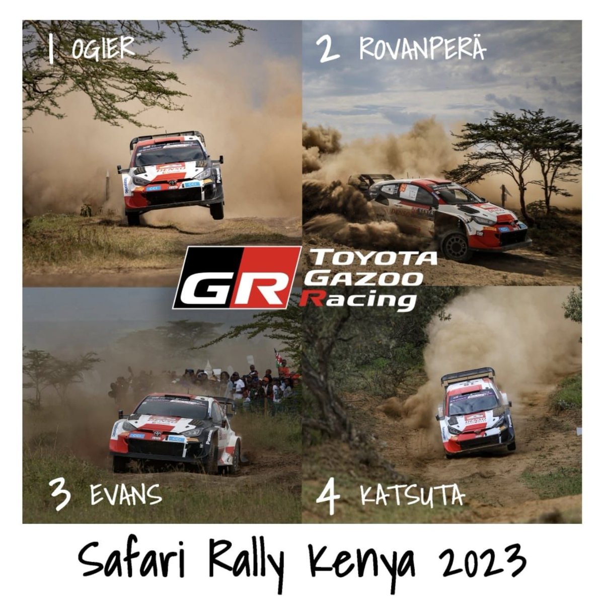 The 1-2-3-4 finish comes 30 years to the month since Toyota first recorded such a result in Kenya with the Celica ST185, something it repeated with the GR YARIS Rally1 HYBRID in 2022
#ToyotaConquersSafariRally